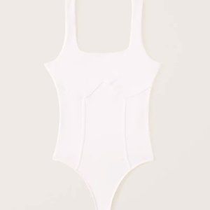 Abercrombie White double layer bodysuit